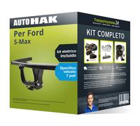 Pacco Gancio traino fisso Auto Hak per Ford S-Max 06- & e-kit spec. a 7 poli kit