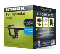Pacco Gancio traino fisso Auto Hak per Hyundai H 200 00- & e-kit uni a 13 poli