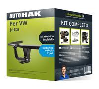 Pacco Gancio traino fisso Auto Hak per VW Jetta 05- & e-kit spec. a 7 poli kit