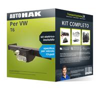Pacco Gancio traino fisso Auto Hak per VW T6 15- & e-kit spec. a 13 poli NUOVO
