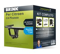 Pacco Gancio traino fisso Brink per Citroen C4 Picasso 06- & e-kit sp. a 7 poli