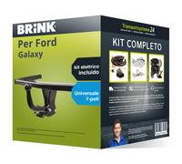 Pacco Gancio traino fisso Brink per Ford Galaxy 15- & e-kit uni a 7 poli NUOVO