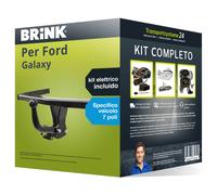 Pacco Gancio traino fisso Brink per Ford Galaxy 15- e un e-kit spec. a 7 poli