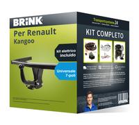 Pacco Gancio traino fisso Brink per Renault Kangoo 21- & e-kit uni a 7 poli kit