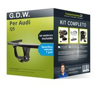 Pacco Gancio traino fisso G.D.W. per Audi Q5 16- & e-kit spec. a 7 poli kit