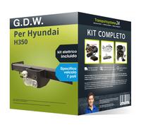 Pacco Gancio traino fisso G.D.W. per Hyundai H350 15- & e-kit spec. a 7 poli kit