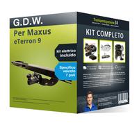 Pacco Gancio traino fisso G.D.W. per Maxus eTerron 9 24- e un e-kit sp. a 7 poli