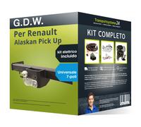 Pacco Gancio traino fisso G.D.W. per Renault Alaskan 17- e un e-kit uni a 7 poli