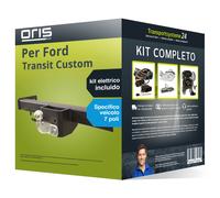 Pacco Gancio traino fisso Oris per Ford Transit C. 16- e un e-kit spec. a 7 poli