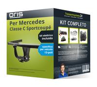 Pacco Gancio traino fisso Oris per Mercedes C Coupé 11- e un e-kit sp. a 13 poli