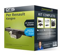 Pacco Gancio traino fisso Oris per Renault Kangoo 13- e un e-kit spec. a 13 poli