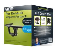 Pacco Gancio traino fisso Oris per Renault Megane FB 06- e un e-kit uni a 7 poli