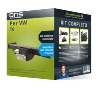 Pacco Gancio traino fisso Oris per VW T6 15- e un e-kit spec. a 13 poli completo