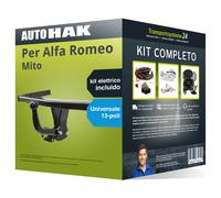 Pacco Gancio traino fisso per Alfa Romeo Mito 08- e un e-kit uni a 13 poli NUOVO