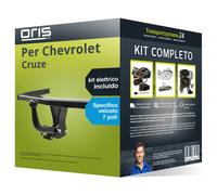 Pacco Gancio traino fisso per Chevrolet Cruze 2011 - presente & e-kit sp. a 7 p.