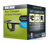 Pacco Gancio traino fisso per Citroen C4 Gran Picasso 06- & e-kit sp. 7 poli kit
