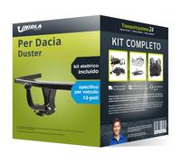 Pacco Gancio traino fisso per Dacia Duster 17- & e-kit spec. a 13 poli NUOVO