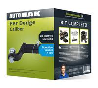 Pacco Gancio traino fisso per Dodge Caliber 06- e un e-kit spec. a 7 poli kit