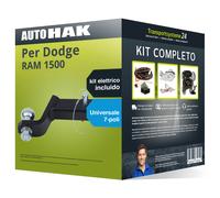 Pacco Gancio traino fisso per Dodge RAM 1500 93- e un e-kit uni a 7 poli kit
