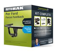 Pacco Gancio traino fisso per Ford Focus Fastback 10- & e-kit spec. a 7 poli kit