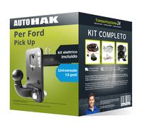 Pacco Gancio traino fisso per Ford Pick Up 14- e un e-kit uni a 13 poli Top