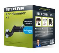 Pacco Gancio traino fisso per Hummer H1 1992 - presente & e-kit uni a 7 poli Top