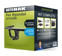 Pacco Gancio traino fisso per Hyundai H1/H300 07- & e-kit spec. a 13 poli NUOVO
