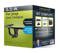 Pacco Gancio traino fisso per Jeep Compass 17- e un e-kit spec. a 13 poli kit