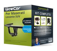Pacco Gancio traino fisso per Maserati Levante SUV 16- e un e-kit uni a 7 poli