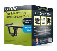 Pacco Gancio traino fisso per Mercedes Citan Furgone/Bus 21- e un e-kit sp. 7 p.