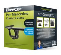 Pacco Gancio traino fisso per Mercedes Classe V 14- & e-kit spec. a 13 poli set
