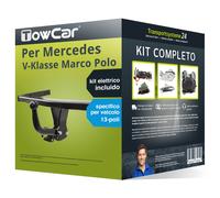 Pacco Gancio traino fisso per Mercedes V Marco Polo 15- e un e-kit sp. a 13 p.