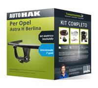 Pacco Gancio traino fisso per Opel Astra H Berlina 07- & e-kit uni a 7 poli kit