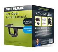 Pacco Gancio traino fisso per Opel Astra H Fastback 04- & e-kit u. a 13 poli kit