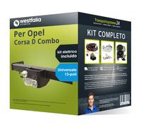 Pacco Gancio traino fisso per Opel Corsa D Combo 12- & e-kit uni a 13 poli kit