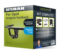 Pacco Gancio traino fisso per Opel Insignia Fastback 08- & e-kit spec. a 7 poli