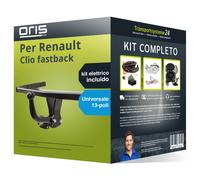 Pacco Gancio traino fisso per Renault Clio fastback 05- & e-kit u. a 13 poli kit