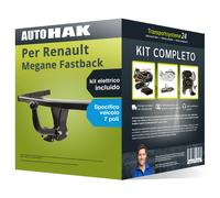 Pacco Gancio traino fisso per Renault Megane Fastback 16- & e-kit spec. a 7 poli