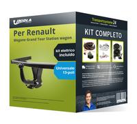 Pacco Gancio traino fisso per Renault Megane GT SW 08- & e-kit uni a 13 poli kit
