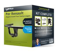 Pacco Gancio traino fisso per Renault Megane GT SW 12- e un e-kit sp. a 7 poli
