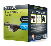 Pacco Gancio traino fisso per Renault Traffic 14- e un e-kit uni a 13 poli NUOVO