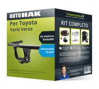 Pacco Gancio traino fisso per Toyota Yaris Verso 99- & e-kit uni a 13 poli kit