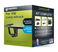 Pacco Gancio traino fisso per VW Caddy Alltrack 15- e un e-kit sp. a 13 poli kit