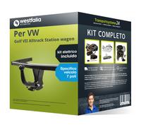 Pacco Gancio traino fisso per VW Golf 7 Alltrack wagon 14- & e-kit spec. a 7 p.