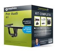 Pacco Gancio traino fisso Westfalia per Audi A1 10-18 e un e-kit spec. a 13 poli