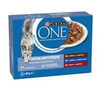 Pacco misto PURINA ONE Sterilised 8 x 85 g Umido gatto - Anatra, Manzo, Sardine