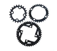 Pacco Pignoni Alluminio 44T 104BCD Leggero Nero | Acciaio per robusto 22T/32T, alluminio 44T, compatibilità 64/104BCD, nero opaco, 3 pezzi