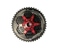 Pacco Pignoni In Alluminio 11V Sunrace 11-46T Nero-Rosso