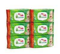 Pacco risparmio 480 Salviette Umidificate profumate all'Aloe Vera per Neonato e Igiene Personale con Chiusura Salvafreschezza a Clip Tessuto baby ad Alveare Extradelicato 42gr per casa o in viaggio