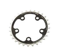 Pacco strada 5 bracci d.74 denti zelito 28 interni tripli neri in alluminio 7075